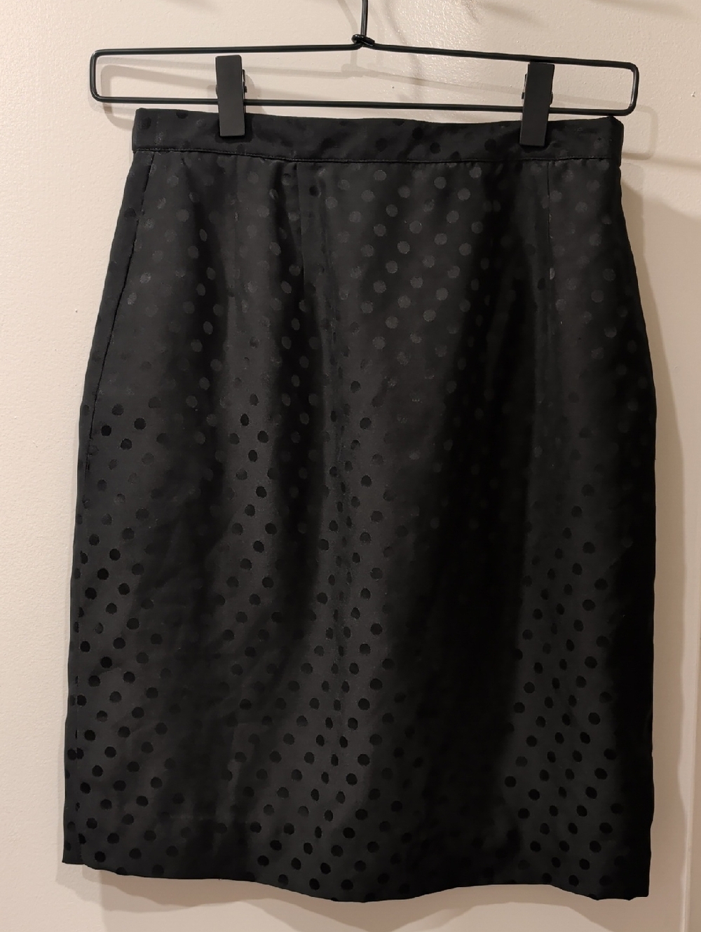 Silk Polka Dot Pencil Skirt
